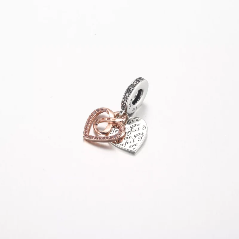 (resim) Pandora İki Renk Sonsuzluk Kalp Çift Dangle Charm - 782641C01 - Görüntüle 2