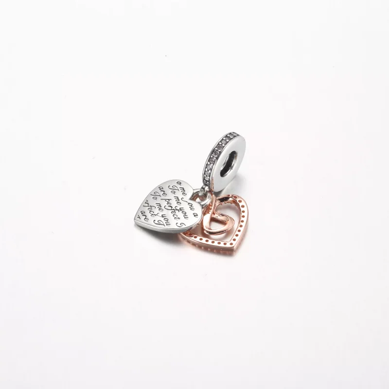 (resim) Pandora İki Renk Sonsuzluk Kalp Çift Dangle Charm - 782641C01 - Görüntüle 3