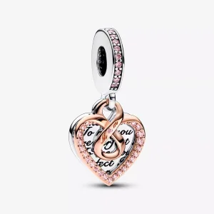 (resim) Pandora İki Renk Sonsuzluk Kalp Çift Dangle Charm - 782641C01