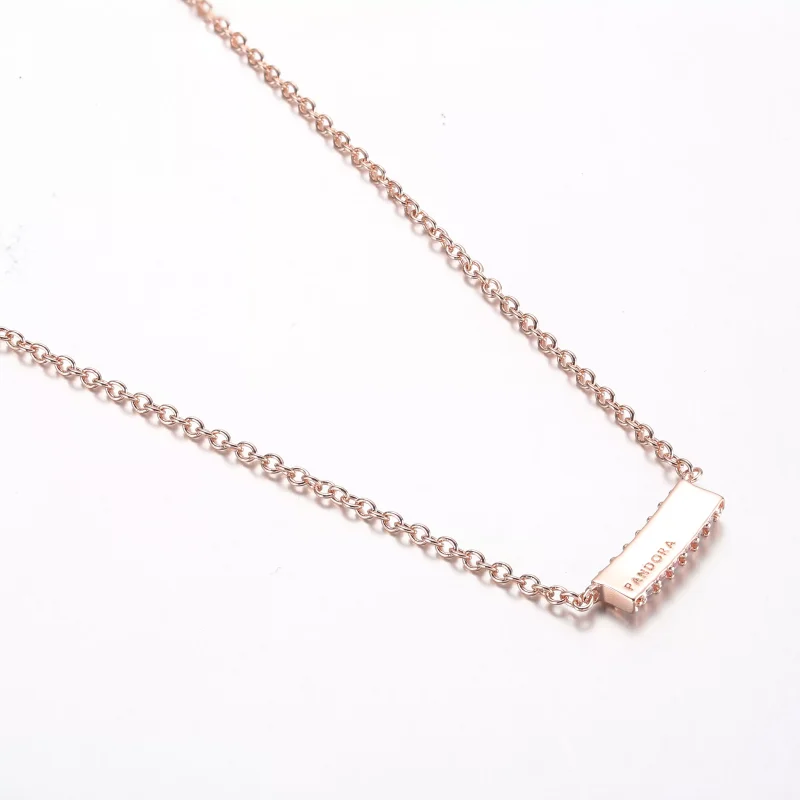 (resim) Pandora Timeless Pavé Çift Sıralı Bar Kolye - 382621C01-45 - Görüntüle 3