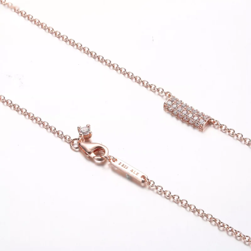 (resim) Pandora Timeless Pavé Çift Sıralı Bar Kolye - 382621C01-45 - Görüntüle 5