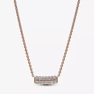 (resim) Pandora Timeless Pavé Çift Sıralı Bar Kolye - 382621C01-45