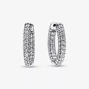 (resim) Pandora Timeless Pavé Tek Sıra Halka Küpe - 292624C01
