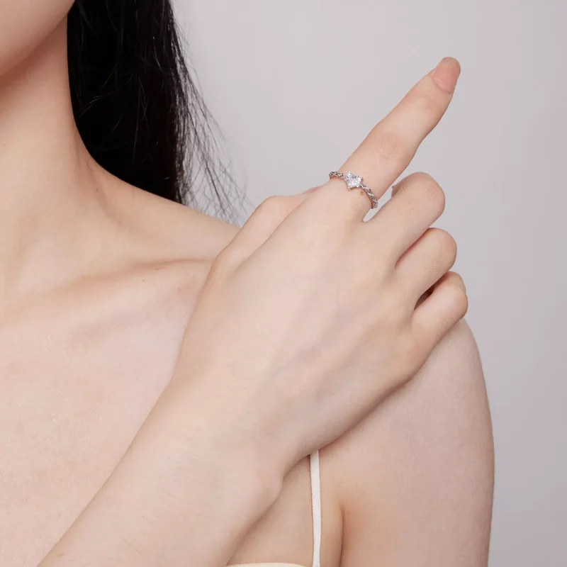 (resim) Pandora Stil Kalp Zincir Yüzük - BSR410 - Görüntüle 6