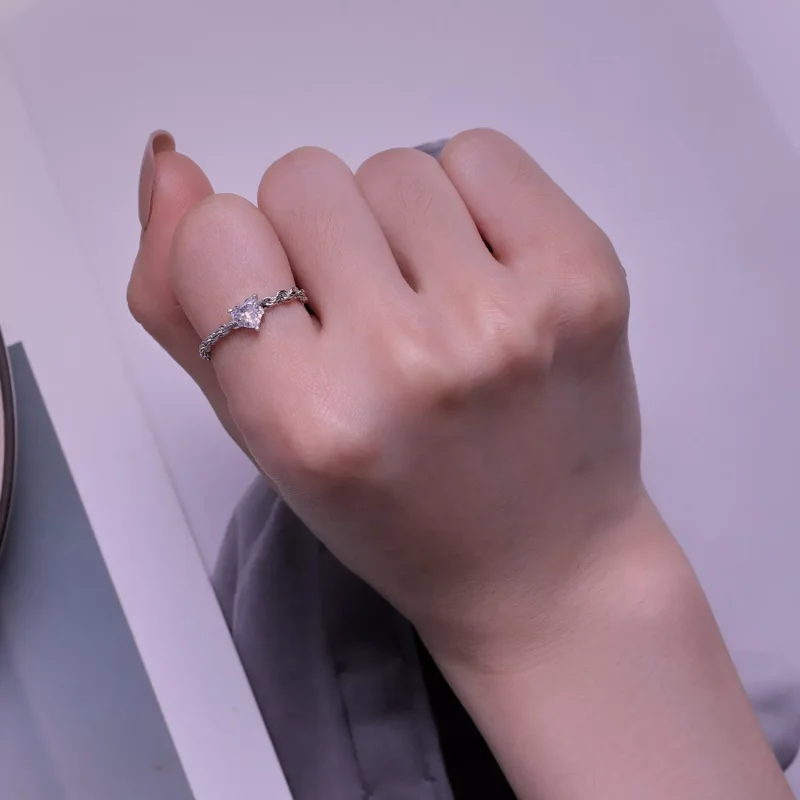(resim) Pandora Stil Kalp Zincir Yüzük - BSR410 - Görüntüle 7