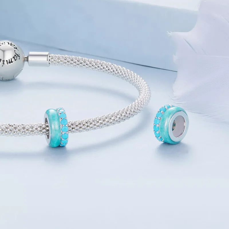 (resim) Pandora Stil Mavi Çift Katmanlı Silikon Aralayıcı - BSC883-TQ - Görüntüle 4