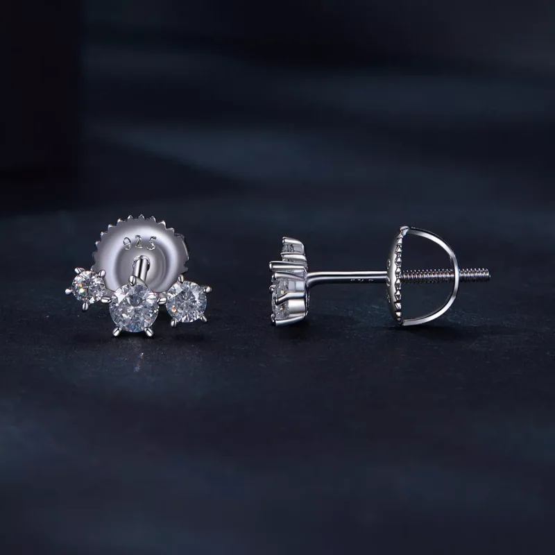 (resim) Pandora Stil Moissanite Küpe (Bir Sertifika) - MSE034 - Görüntüle 3