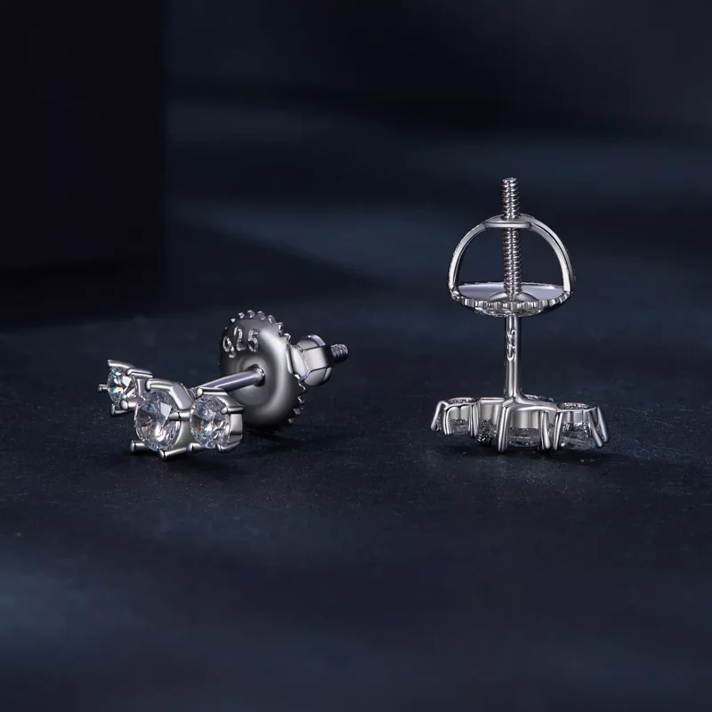 (resim) Pandora Stil Moissanite Küpe (Bir Sertifika) - MSE034 - Görüntüle 4