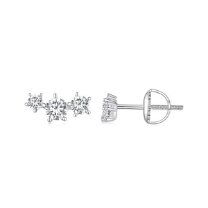 (resim) Pandora Stil Moissanite Küpe (Bir Sertifika) - MSE034