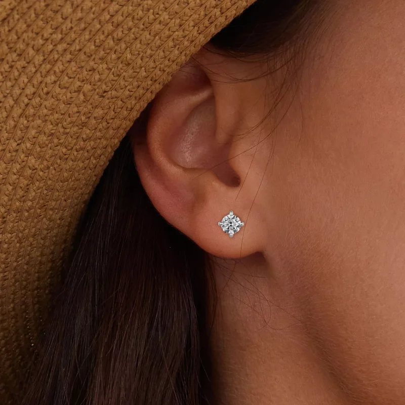 (resim) Pandora Stili 0.1 Ct Moissanit Küpe Yüzükleri (İki Sertifika) - MSE038 - Görüntüle 5