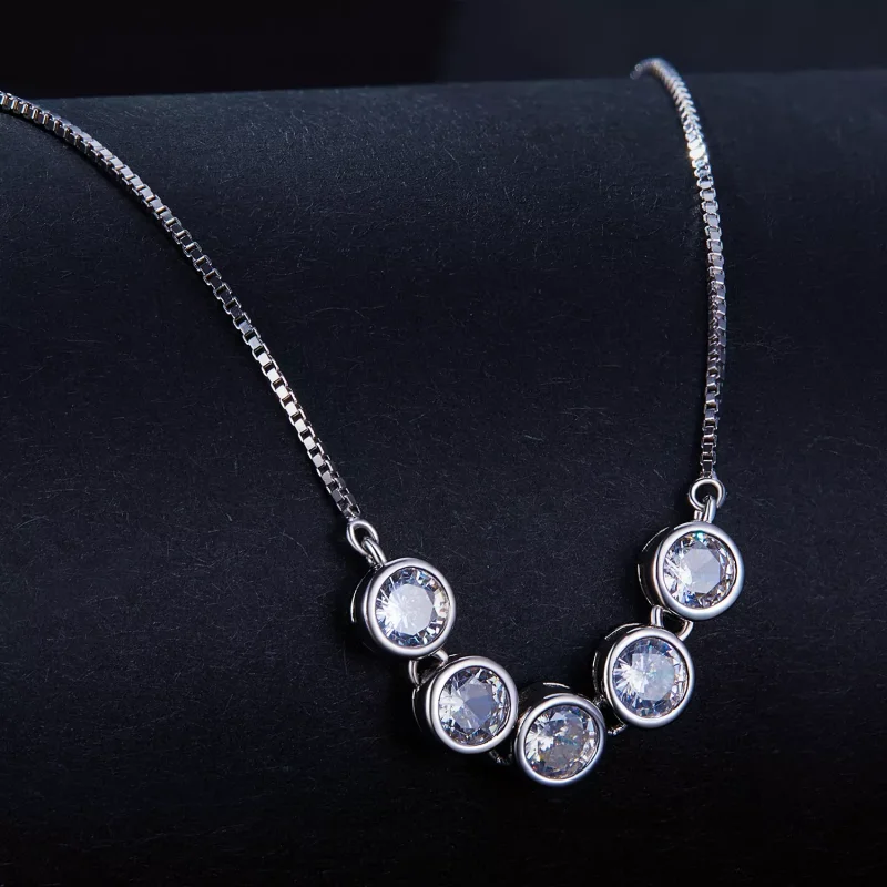 (resim) Pandora Stili 0.3 Karat Moissanite Kolye (Bir Sertifika) - MSN022 - Görüntüle 2