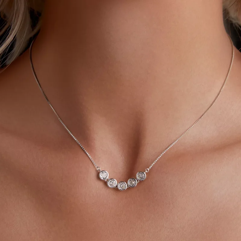 (resim) Pandora Stili 0.3 Karat Moissanite Kolye (Bir Sertifika) - MSN022 - Görüntüle 5