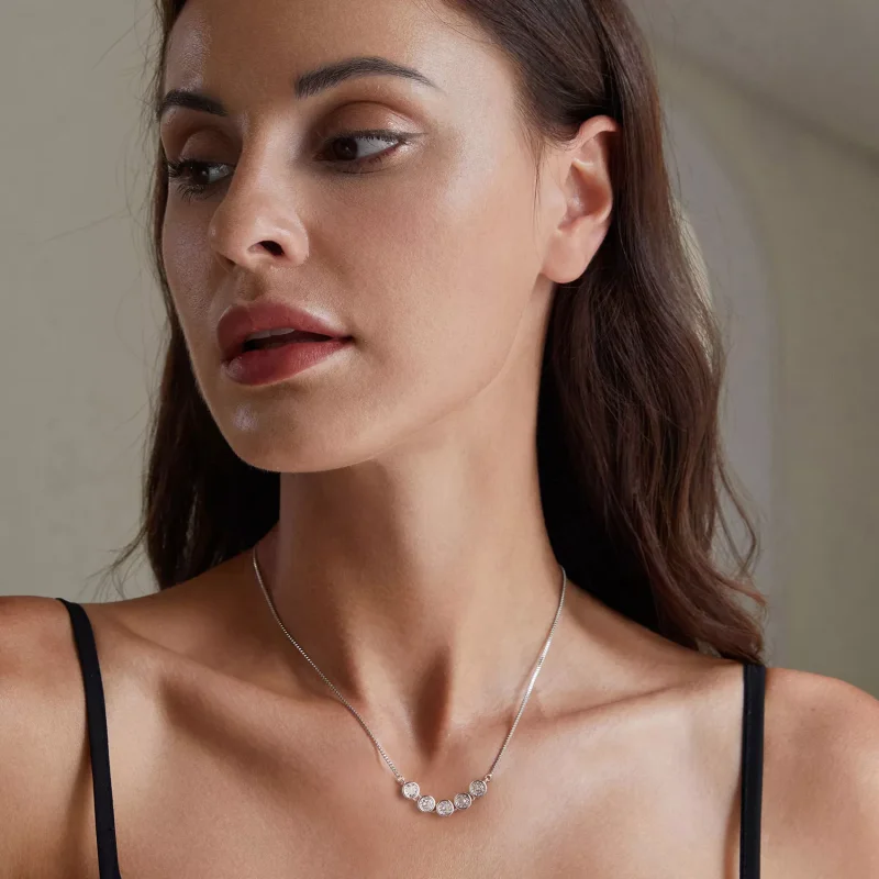 (resim) Pandora Stili 0.3 Karat Moissanite Kolye (Bir Sertifika) - MSN022 - Görüntüle 6