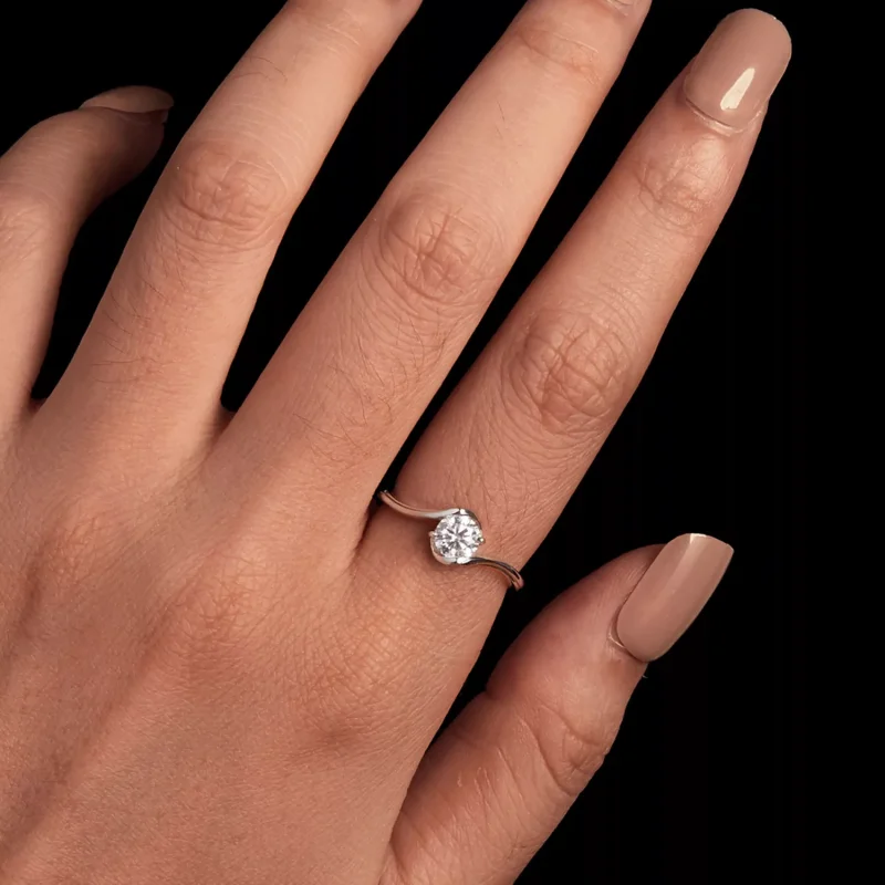 (resim) Pandora Stili 0.5 Karat Moissanit Yüzük (Bir Sertifika) - MSR040 - Görüntüle 5