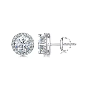 (resim) Pandora Stili 1 Karat Moissanite Küpe (İki Sertifika) - MSE039