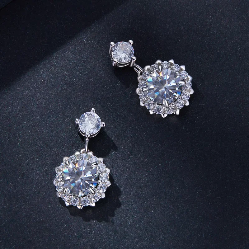 (resim) Pandora Stili 1 Karat Moissanite Küpe - MSE028 - Görüntüle 4