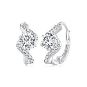 (resim) Pandora Stili 50 Puanlı Moissanite Halka Küpe (İki Sertifika) - MSE036