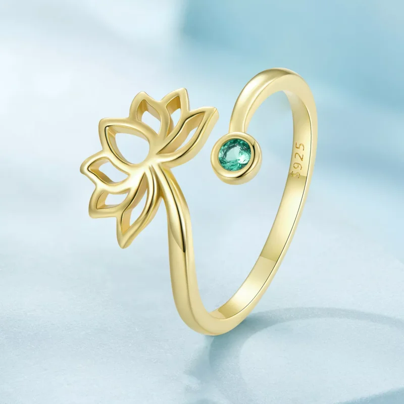 (resim) Pandora Stili Basit Lotus Açık Yüzük - SCR821-B - Görüntüle 2