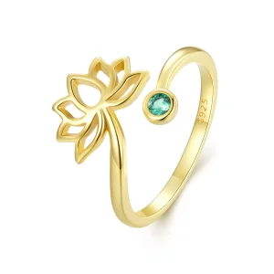 (resim) Pandora Stili Basit Lotus Açık Yüzük - SCR821-B