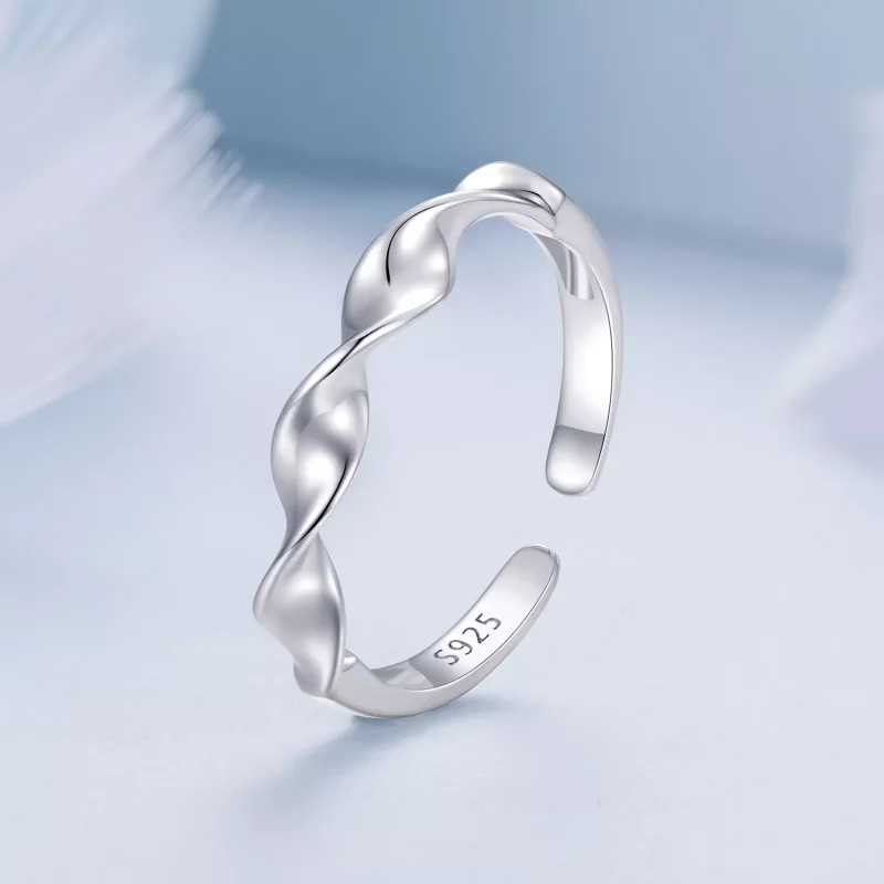 (resim) Pandora Stili Bükülmüş Gümüş Yüzük - BSR468-E - Görüntüle 2