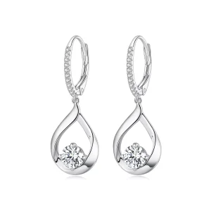 (resim) Pandora Stili Düşen Moissanite Küpe (İki Sertifika) - MSE032