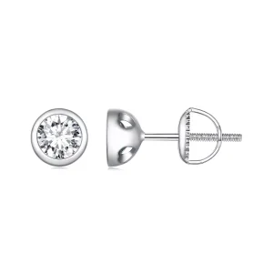 (resim) Pandora Stili Çerçeve ile Monteli Moissanite Küpe - MSE026