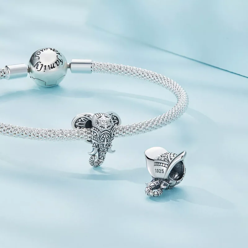 (resim) Pandora Stili Ganesha Şanslı Küçük Değerli Taş Takısı - SCC2477 - Görüntüle 4