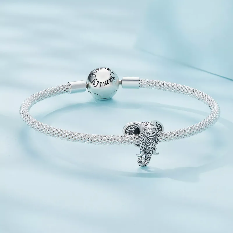 (resim) Pandora Stili Ganesha Şanslı Küçük Değerli Taş Takısı - SCC2477 - Görüntüle 5