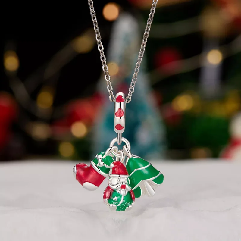 (resim) Pandora Stili Işıldayan Noel Ağacı Noel Baba ve Çorap Asmalı - SCC2647 - Görüntüle 2
