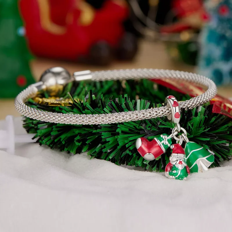 (resim) Pandora Stili Işıldayan Noel Ağacı Noel Baba ve Çorap Asmalı - SCC2647 - Görüntüle 3