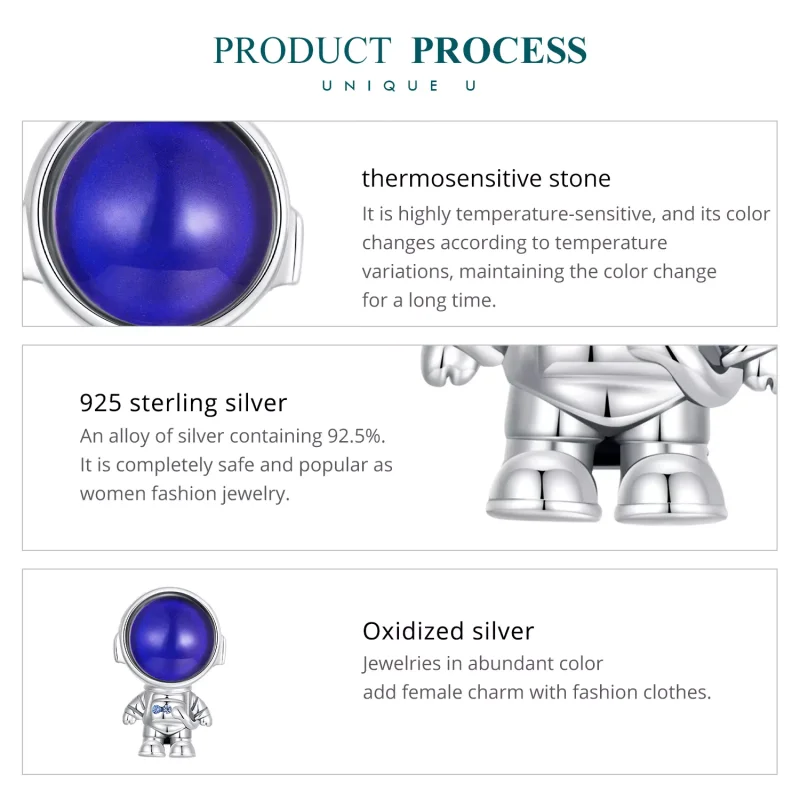 (resim) Pandora Stili Isıya Duyarlı Astronot Şansı - BSC578-CF - Görüntüle 6