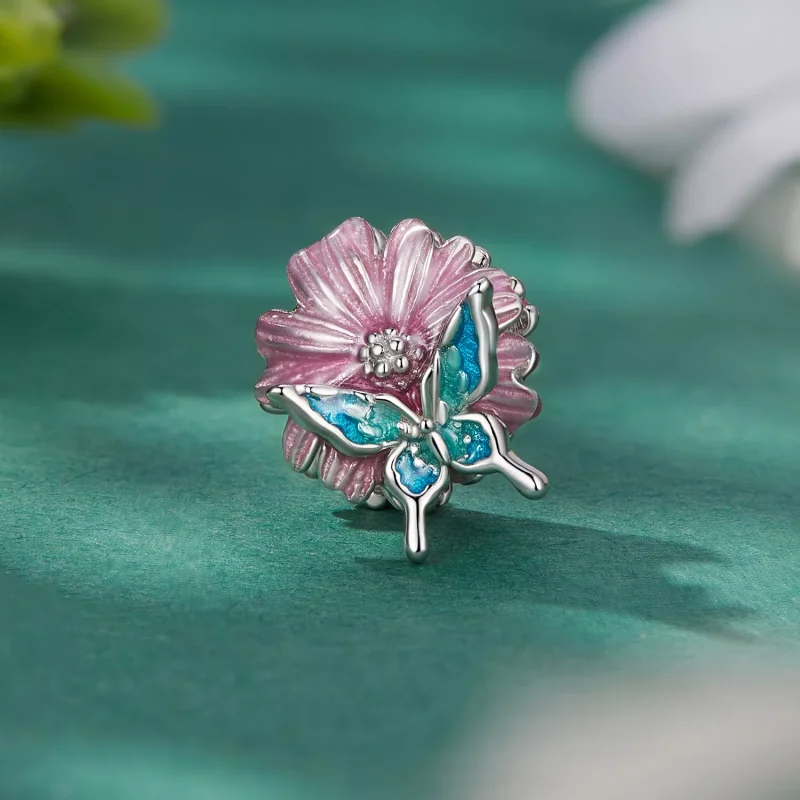 (resim) Pandora Stili Kelebek Krizantem Kolye - BSC788 - Görüntüle 2