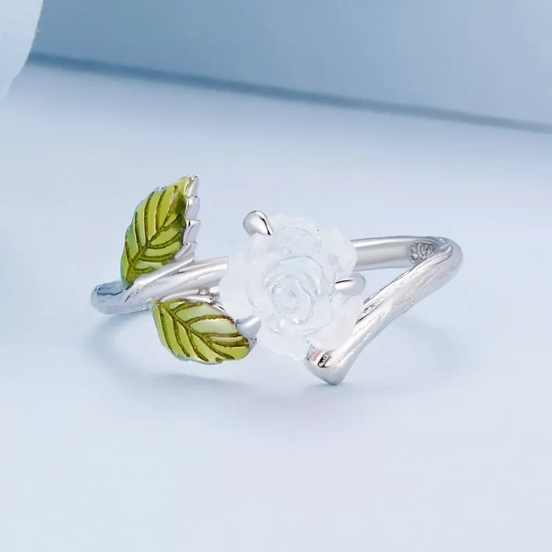(resim) Pandora Stili Kristal Gül Açık Yüzük - BSR472-PKE - Görüntüle 6