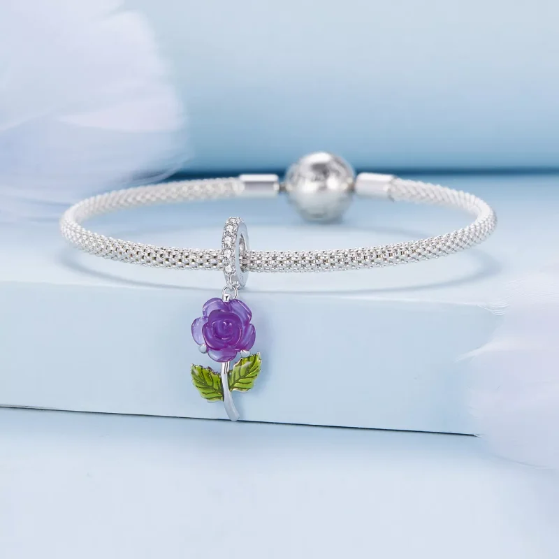 (resim) Pandora Stili Kristal Gül Sallantı - BSC824-VT - Görüntüle 3