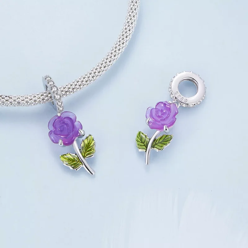 (resim) Pandora Stili Kristal Gül Sallantı - BSC824-VT - Görüntüle 4