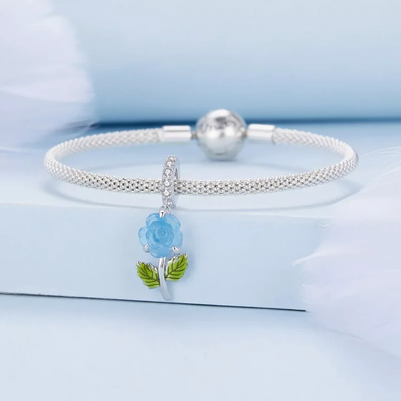 (resim) Pandora Stili Kristal Gül Sallantılı - BSC824-BU - Görüntüle 3