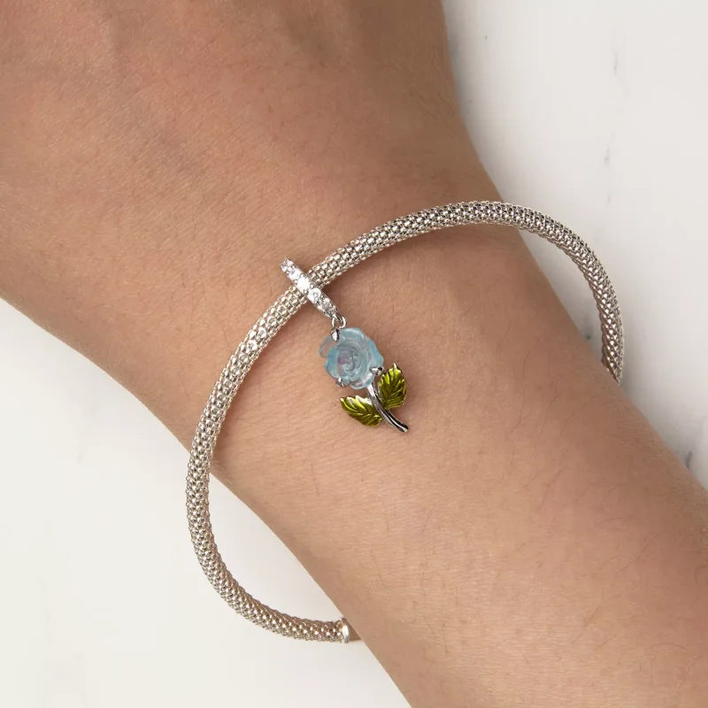 (resim) Pandora Stili Kristal Gül Sallantılı - BSC824-BU - Görüntüle 8