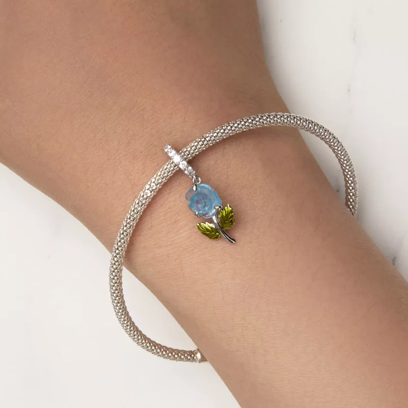 (resim) Pandora Stili Kristal Gül Sallantılı - BSC824-BU - Görüntüle 9