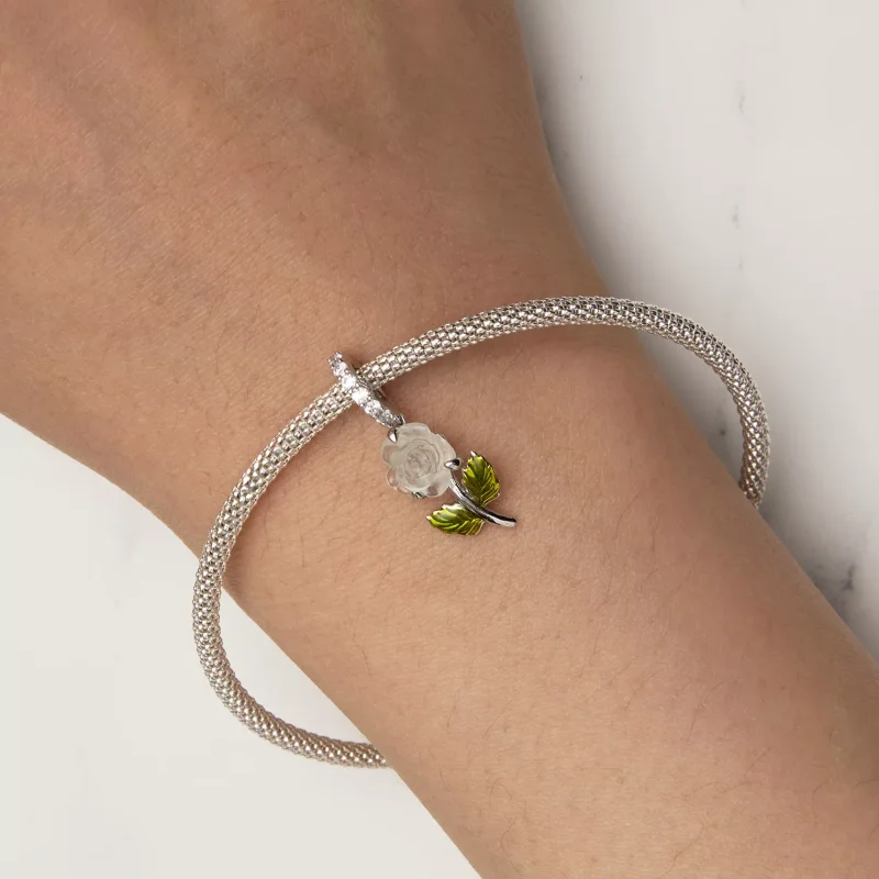 (resim) Pandora Stili Kristal Gül Sallantılı - BSC824-BU - Görüntüle 10