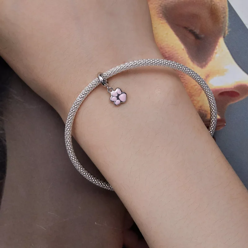 (resim) Pandora Stili Mini Beyaz Kedi Pençesi Asma - SCC2476-A - Görüntüle 5