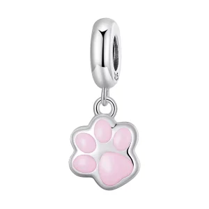 (resim) Pandora Stili Mini Beyaz Kedi Pençesi Asma - SCC2476-A