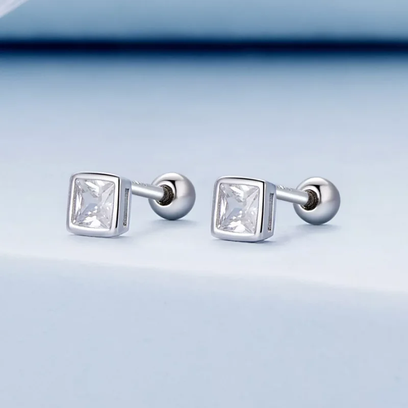 (resim) Pandora Stili Mini Prenses Zirkonya Küpe - BSE885-S - Görüntüle 2
