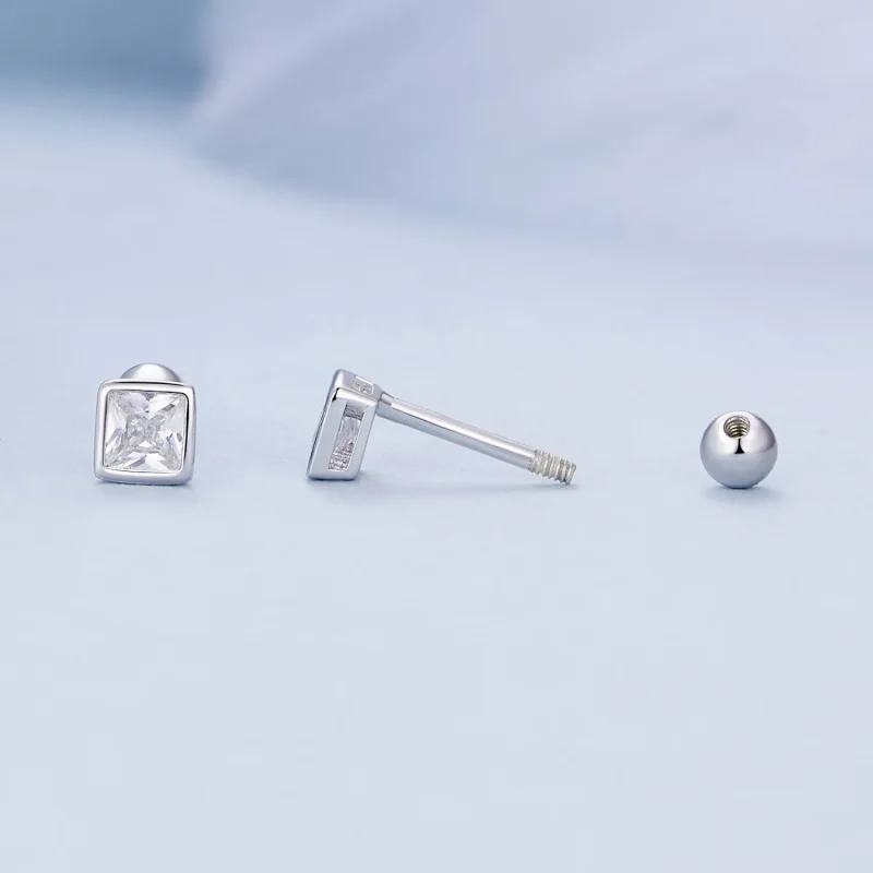 (resim) Pandora Stili Mini Prenses Zirkonya Küpe - BSE885-S - Görüntüle 4