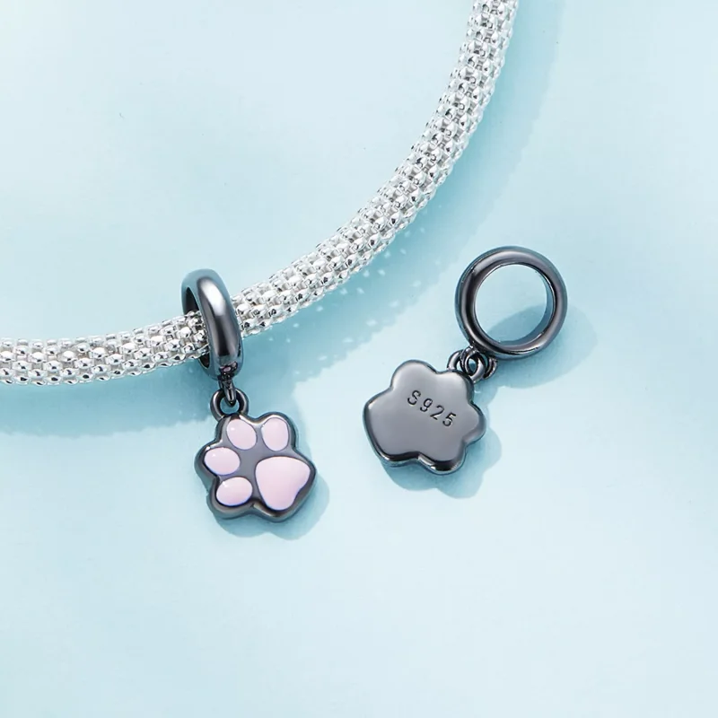 (resim) Pandora Stili Mini Siyah Kedi Pençe Asma - SCC2476-D - Görüntüle 4