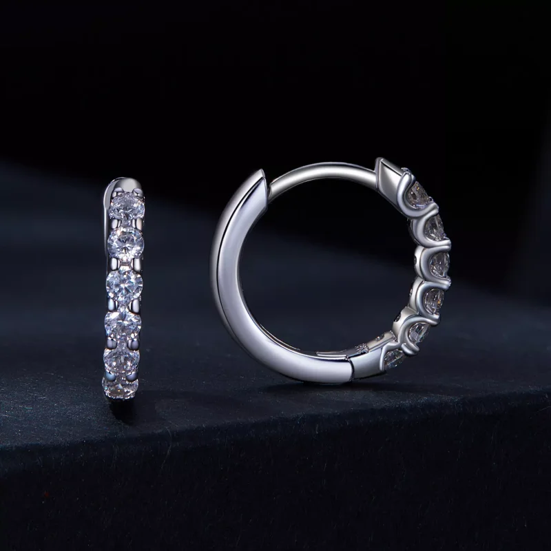 (resim) Pandora Stili Moissanite Halka Küpe - MSE029 - Görüntüle 2