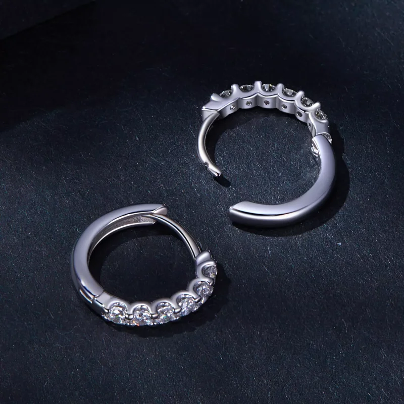 (resim) Pandora Stili Moissanite Halka Küpe - MSE029 - Görüntüle 4