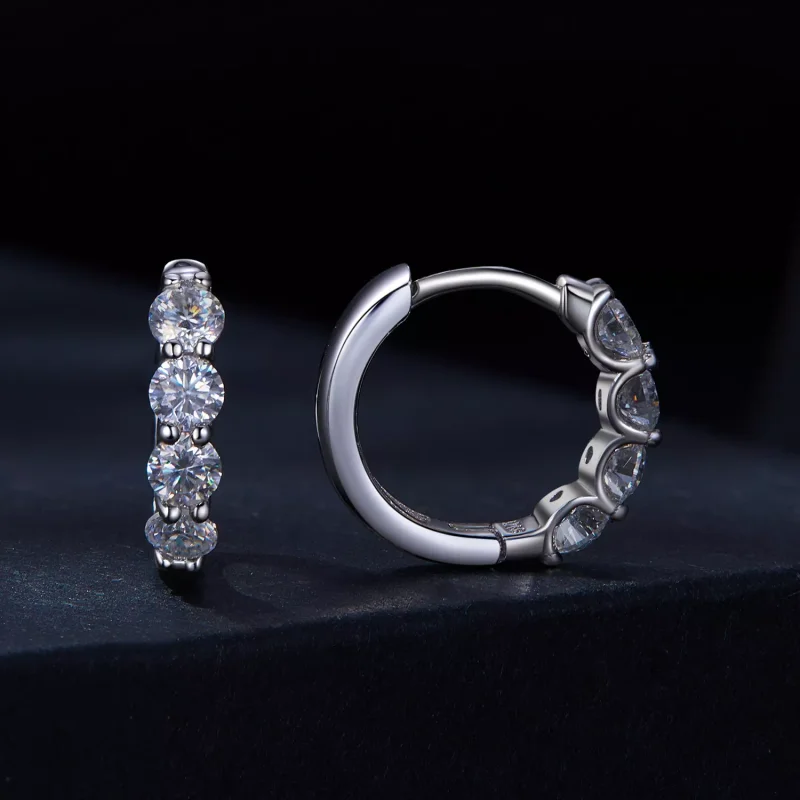 (resim) Pandora Stili Moissanite Halka Küpe - MSE030 - Görüntüle 2