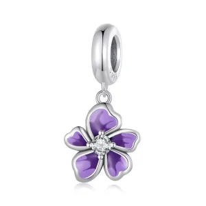 (resim) Pandora Stili Mor Çiçek Sallantılı Küpe - SCC2556