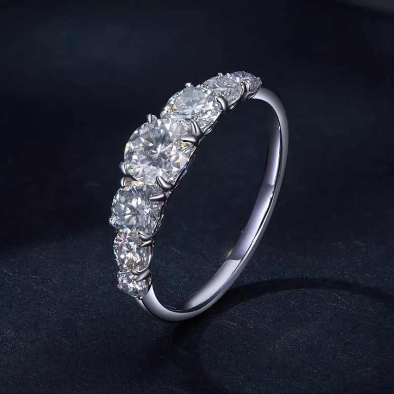 (resim) Pandora Stili Parlayan Moissanite Yüzük (Bir Sertifika) - MSR037 - Görüntüle 2