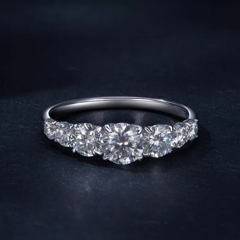 (resim) Pandora Stili Parlayan Moissanite Yüzük (Bir Sertifika) - MSR037 - Görüntüle 3
